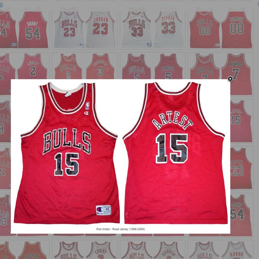 Champion - Chicago Bulls Ron Artest vintage jersey (199) 44 RARE - Picture 10 of 10